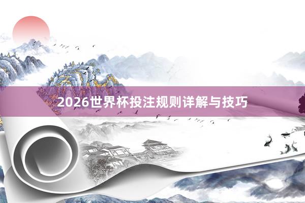 2026世界杯投注规则详解与技巧